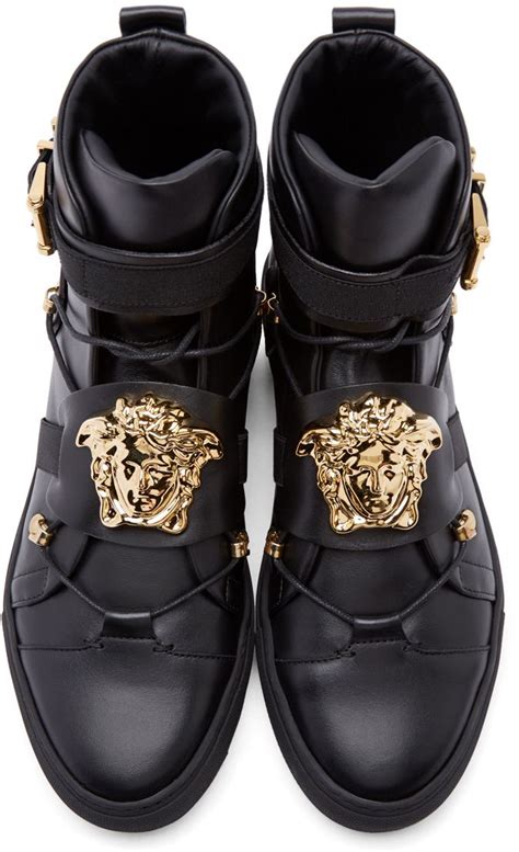 versace schuhe mid|Versace black leather shoes.